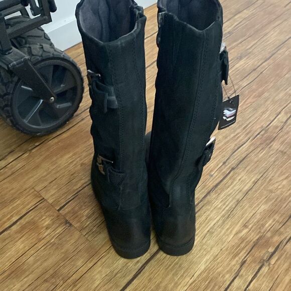 Size 40 MARC Tall Black Leather Quilted Boots - Picture 4 of 5